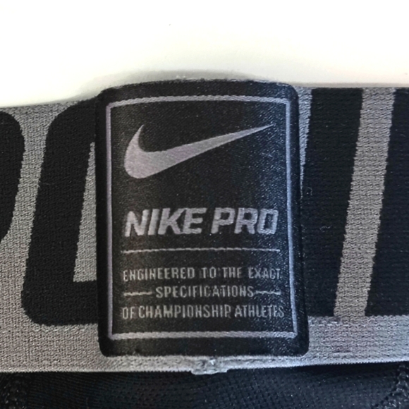 Nike Pro Hyperwarm Black Compression Training Pants with Gray Accents, Size L - Picture 6 of 6